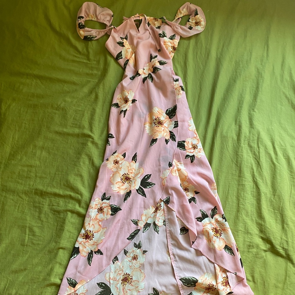 J.O.A. Pink Floral Maxi Dress